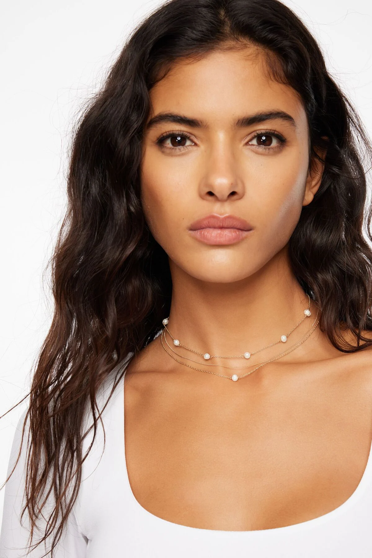 Layered Delicate Pearl Necklace