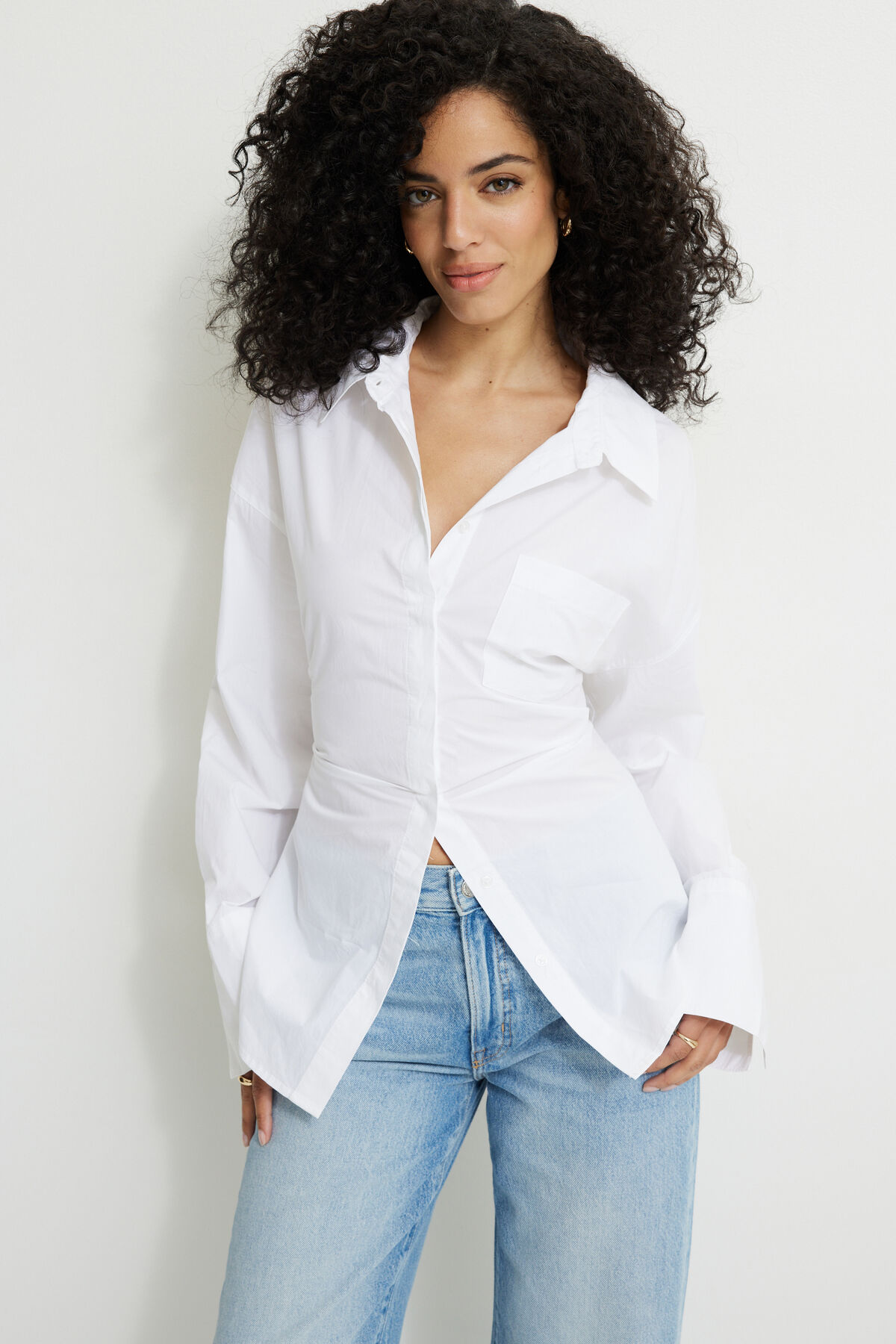 Monroe Cinched Oversized Poplin Shirt